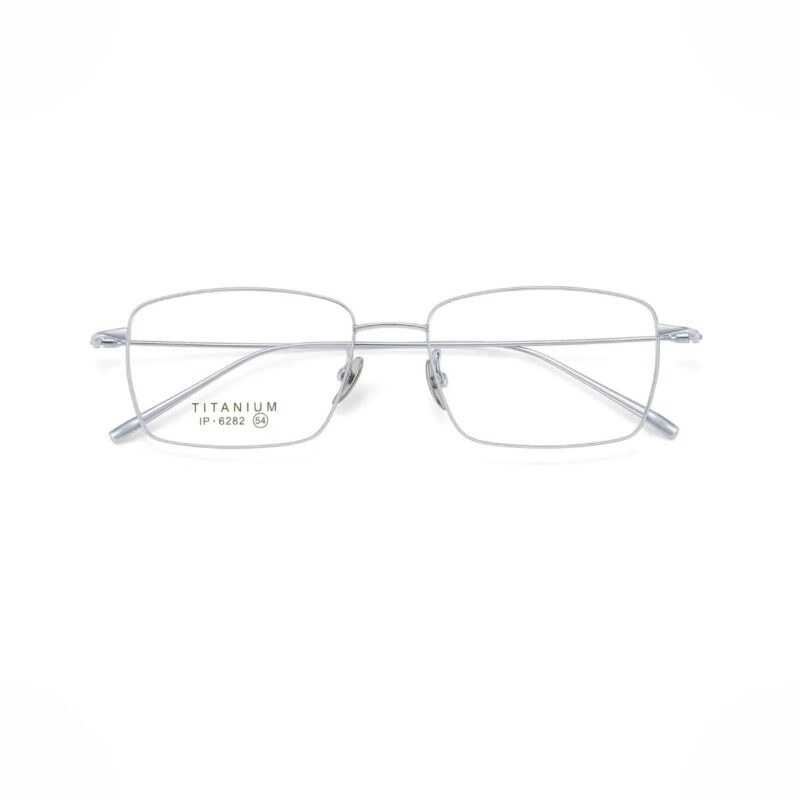 Gọng kính titan nam nữ cao cấp chính hãng màu bạc thời trang
