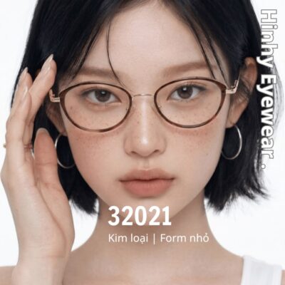Gọng kính cận hình chữ nhật nhỏ phong cách Geek Chic thời trang 2026